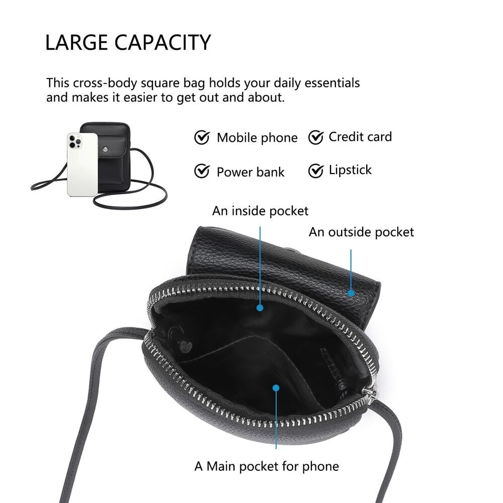 9511 Pu Crossbody Lanyard Mobile Phone Bag Simple Accessory With Adjustable View 5